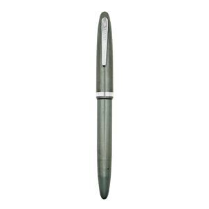 Sheaffer Touchdown Cadet Fountain Pen Gray Green F1 Nib Silver Trim Vintage USA